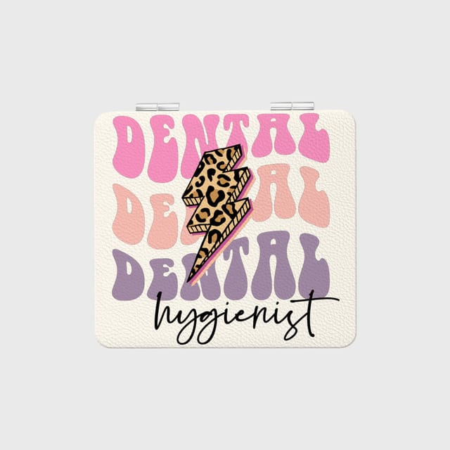 Boho Leopard Pocket Makeup Mirror for Dental Hygienist Gift