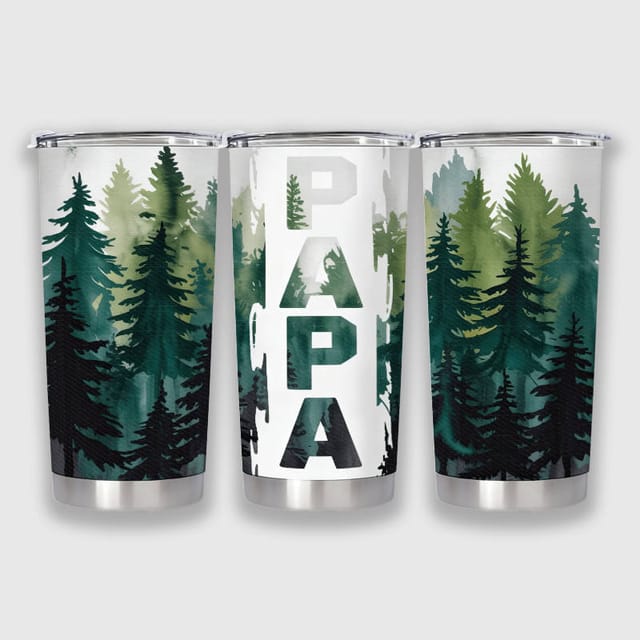Pine Papa Insulated Tumbler for Dad Father's Day