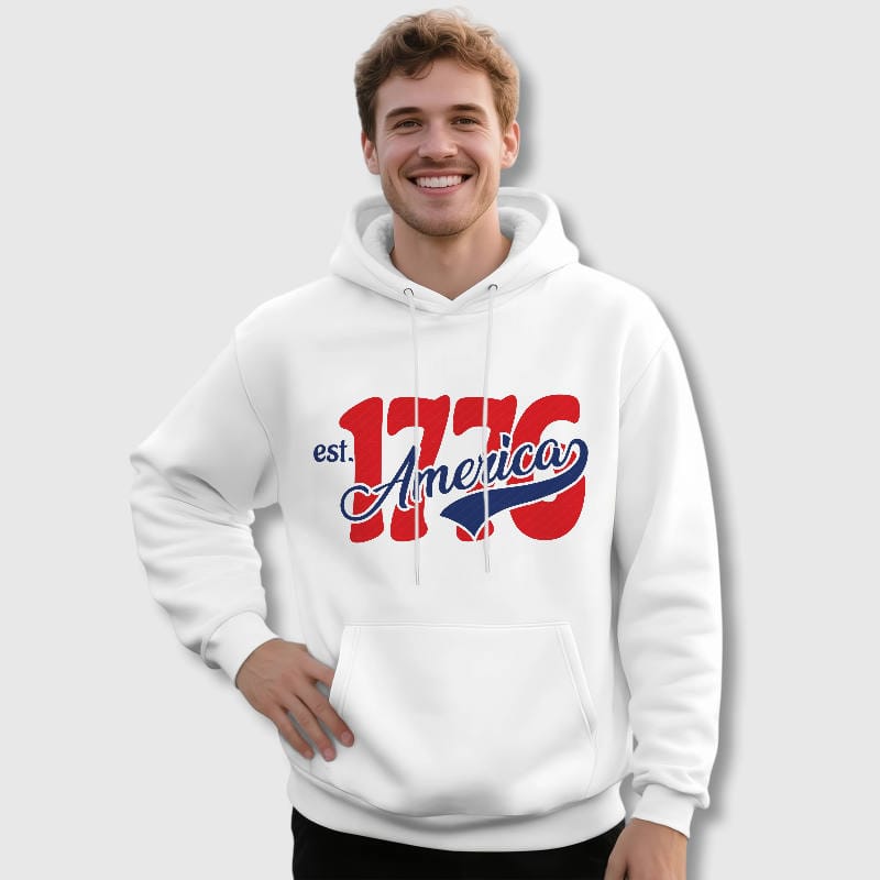 Patriotic 1776 America Pullover Hoodie for Men Casual Wear