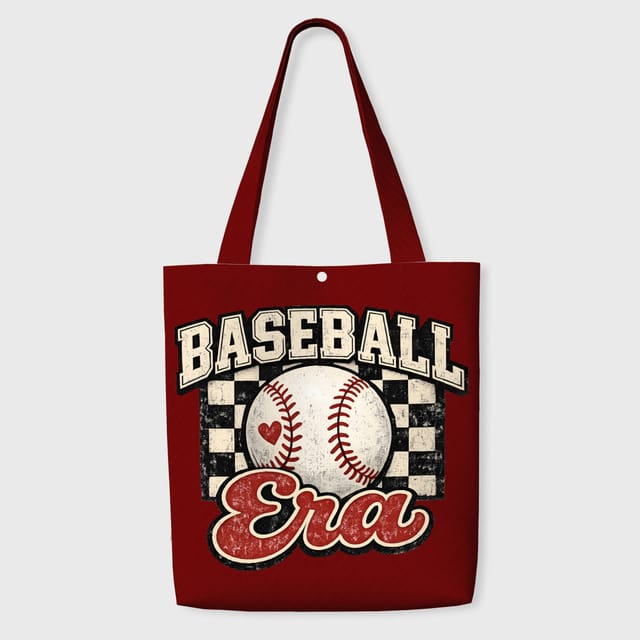 Retro Baseball Era Tote Bag for Sports Fans Daily Use