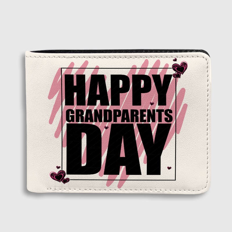 Happy Grandparents Day Leather Wallet Thoughtful Gift for Grandma & Grandpa