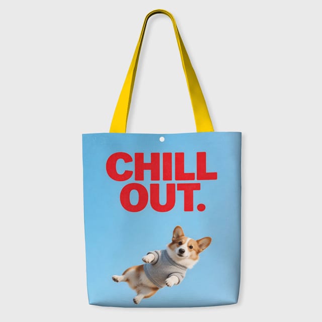 Cute Corgi Chill Out Tote Bag for Pet Lovers Daily Use Gift