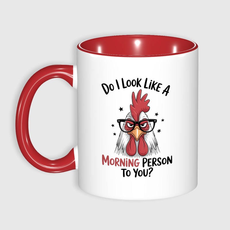 Funny Grumpy Rooster Mug for Non-Morning People Gift
