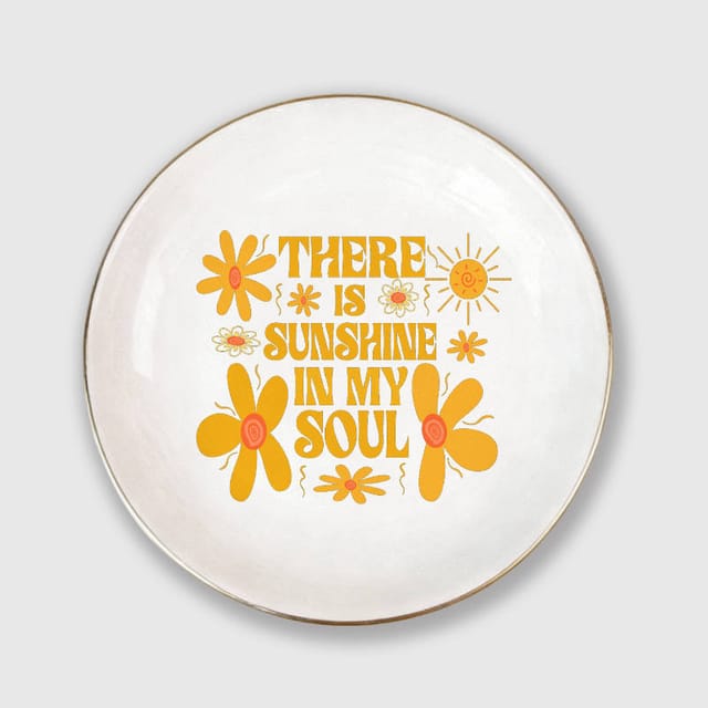 Sunshine Daisy Quote Ceramic Trinket Tray for Women Daily Use