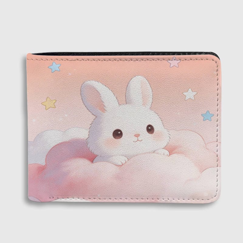 Cute Cloud Bunny Bifold Wallet for Girls Birthday Gift - 1