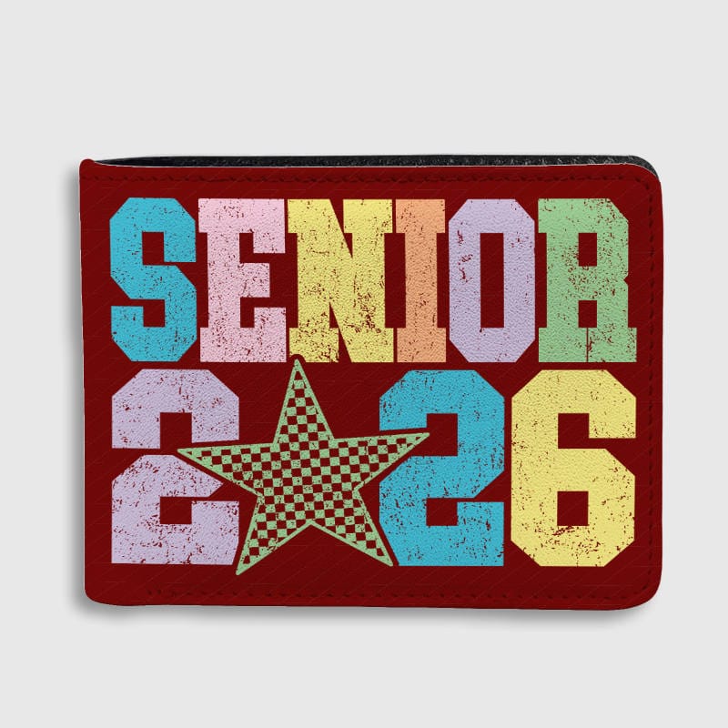 Retro Senior 2026 Bifold Wallet for 2026 Grad Gift