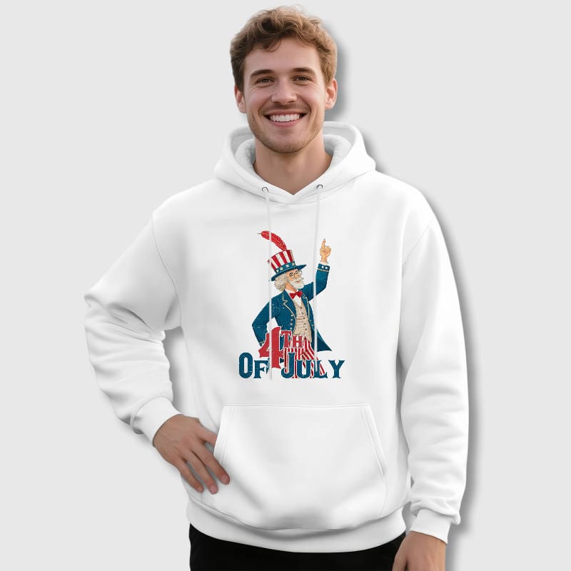 Patriotic Uncle Sam Hoodie for 4th of July Casual Wear