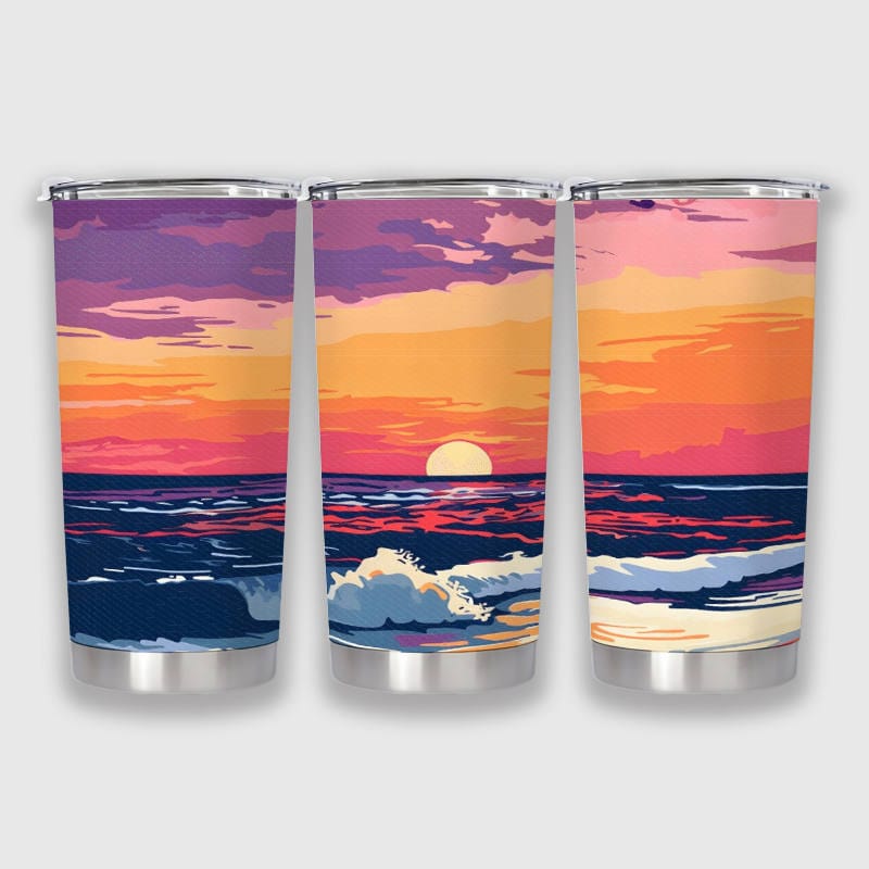 Coastal Sunset 20oz Tumbler for Beach Lovers Gift
