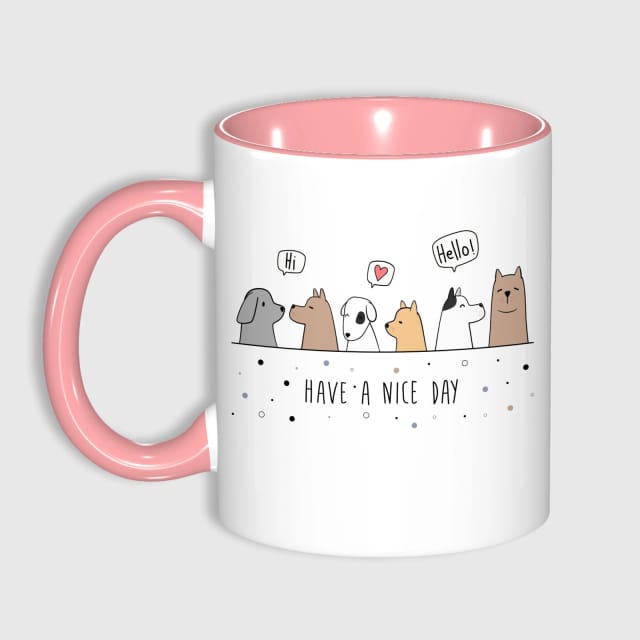 11oz Cute Dog Quote Pink Accent Mug for Pet Lovers