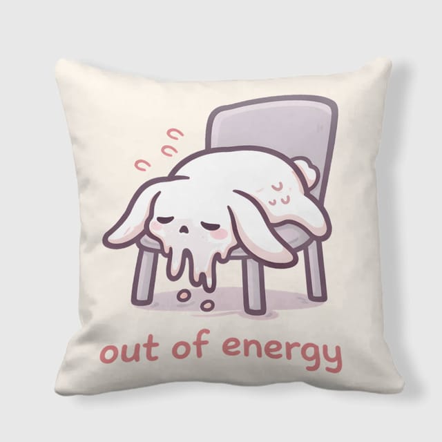 Cute Tired Bunny Throw Pillow for Friend Birthday Gift