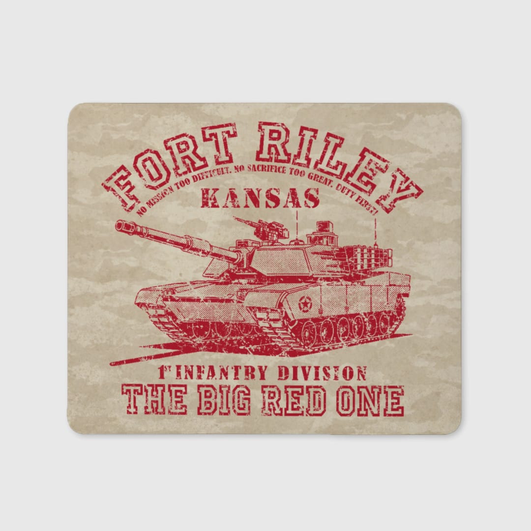 FORT RILEY Vintage Red Mouse Pad - 1