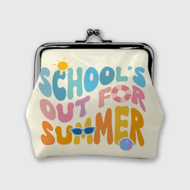 School's Out For Summer Kiss Lock Coin Purse | Fun End Of School Year Gift For Teens