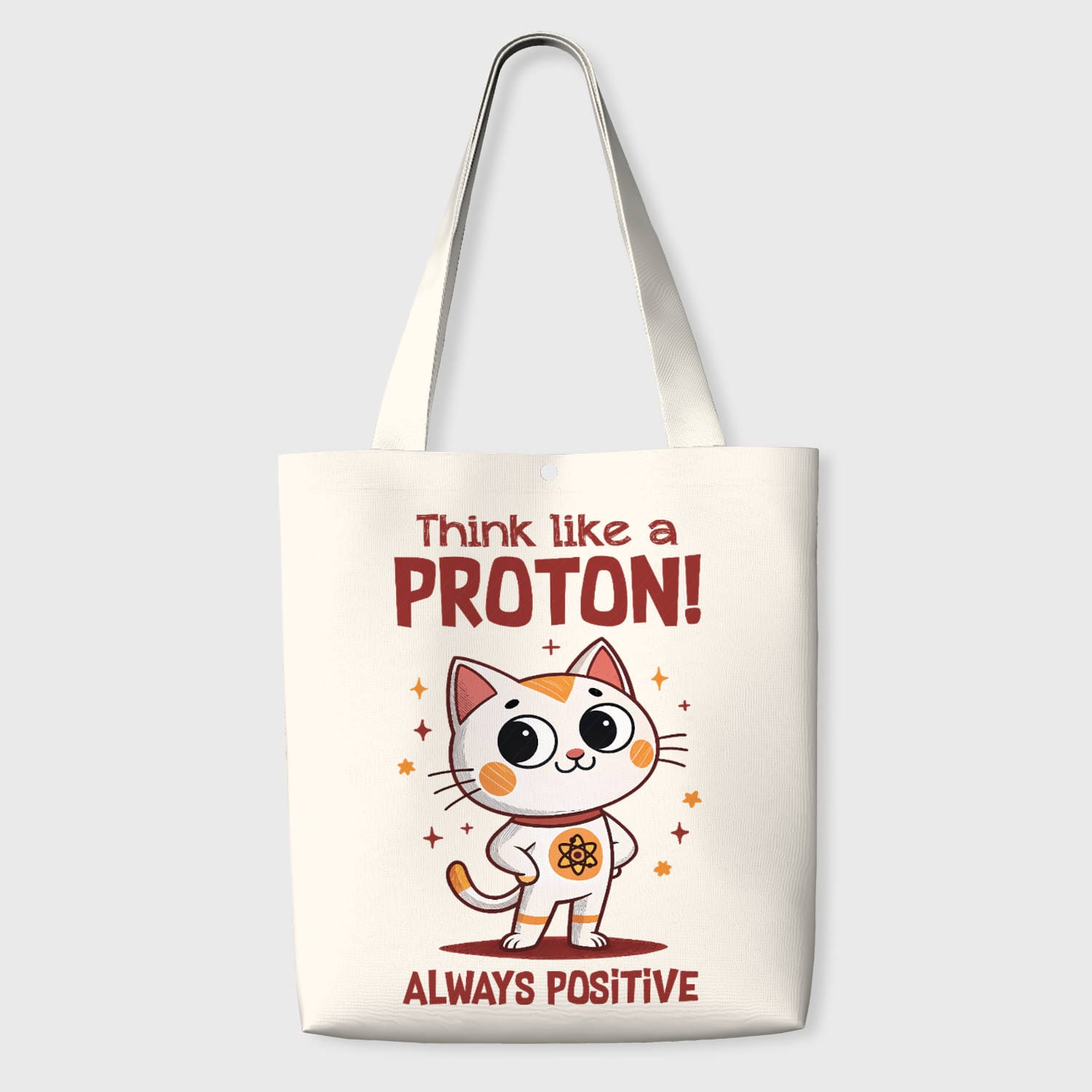 Funny Proton Quote Cat Tote Bag for Pet Lovers Daily Use