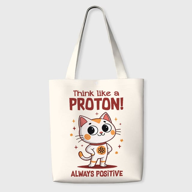 Funny Proton Quote Cat Tote Bag for Pet Lovers Daily Use
