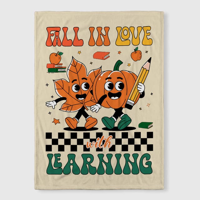 Fall Learning Fleece Blanket Teacher Back to School Gift