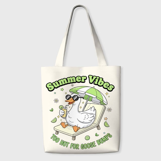 Funny Summer Goose Tote Bag for Animal Lovers Daily Use
