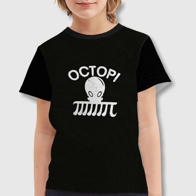 Funny Octopi Pi Math Kids Short Sleeve T-Shirt for School Gifts