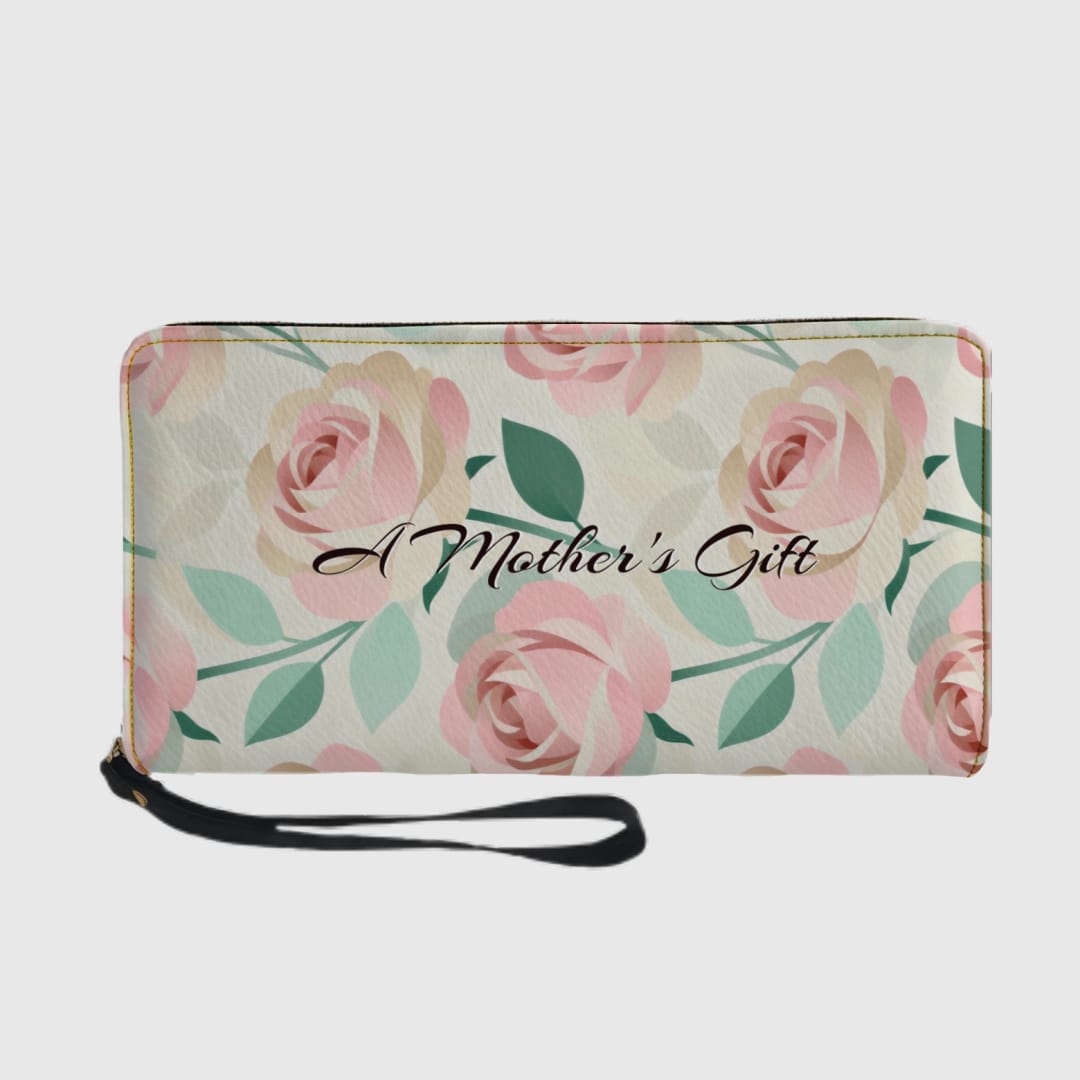 Personalized Zip Wallet with Wrist Strap PU Leather Long Wallet - 1