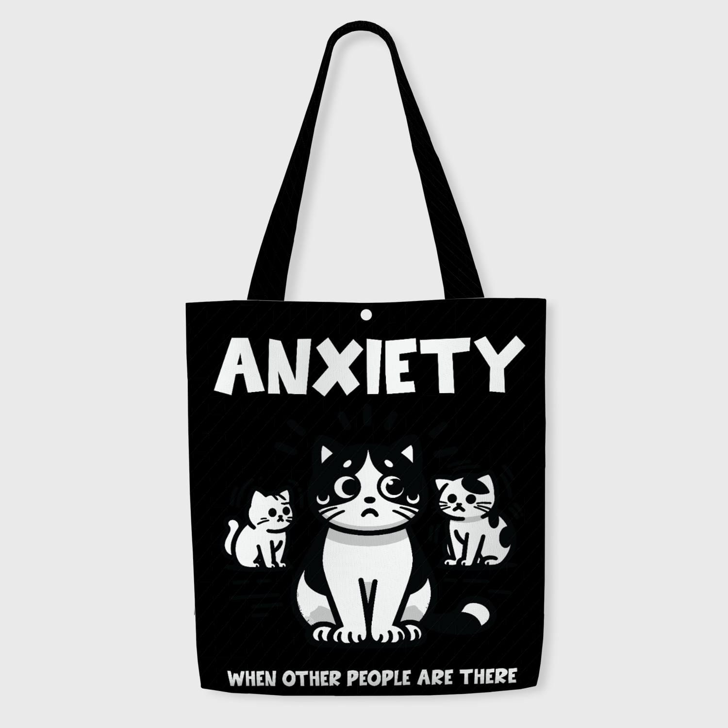 Funny Anxious Cat Tote Bag for Pet Lovers Daily Use