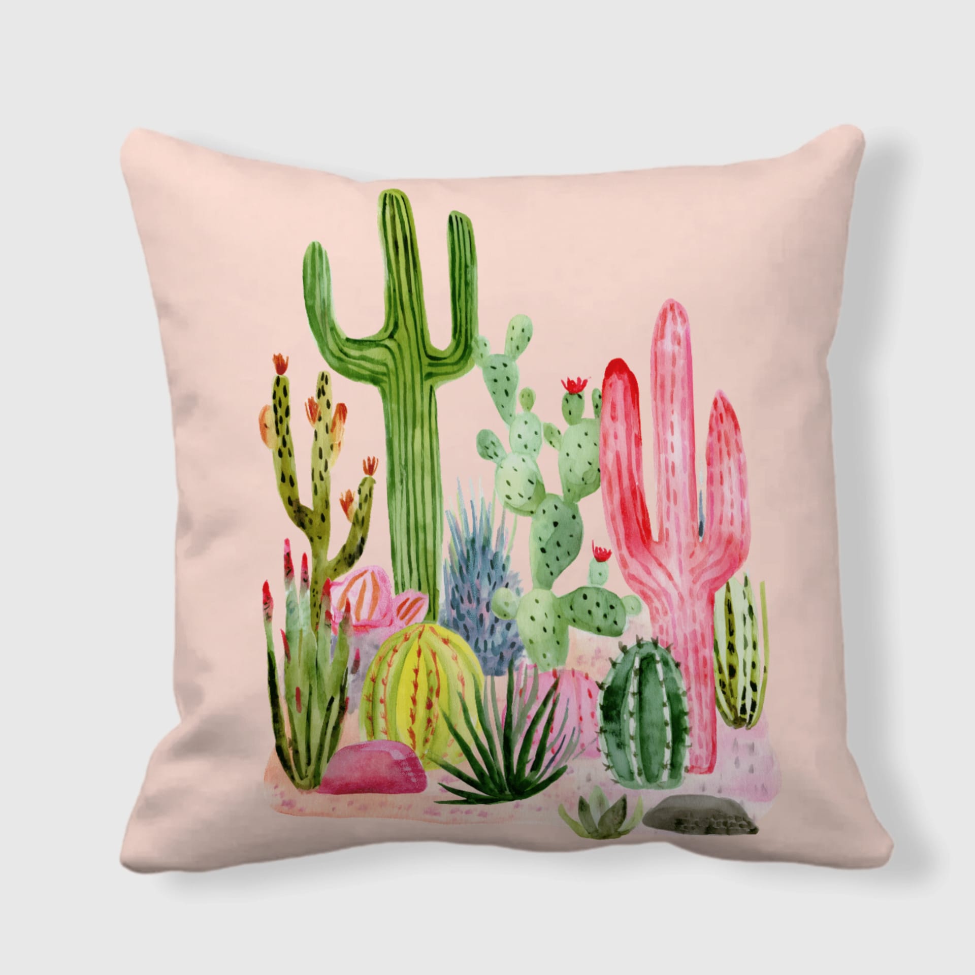 Everyone Loves Cacti V01 Satin Pillow