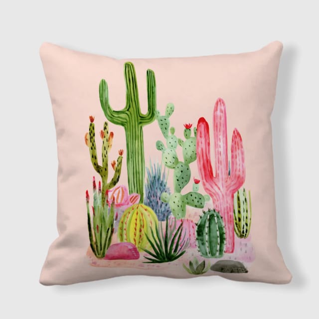 Everyone Loves Cacti V01 Satin Pillow