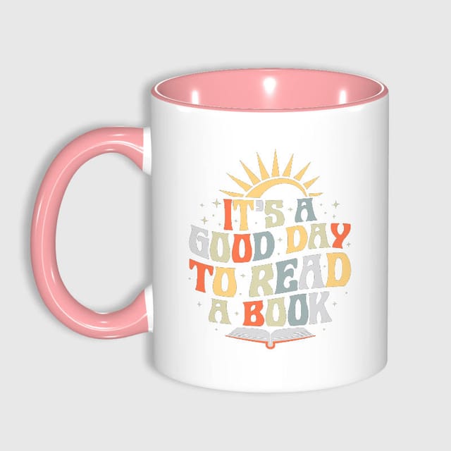 Reading Quote 11oz Pink Mug for Book Lovers Daily Use