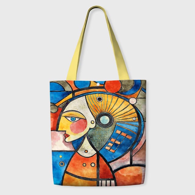 Abstract Cubist Woman Tote Bag for Art Lovers Daily Use