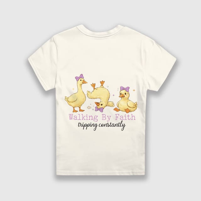 Funny Duck Quote Kids Short Sleeve Tee for Daily Wear