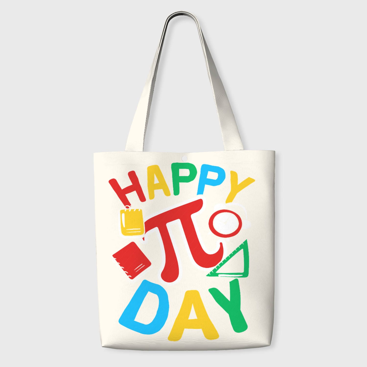 Happy Pi Day Canvas Tote Bag for Math Teacher Gift