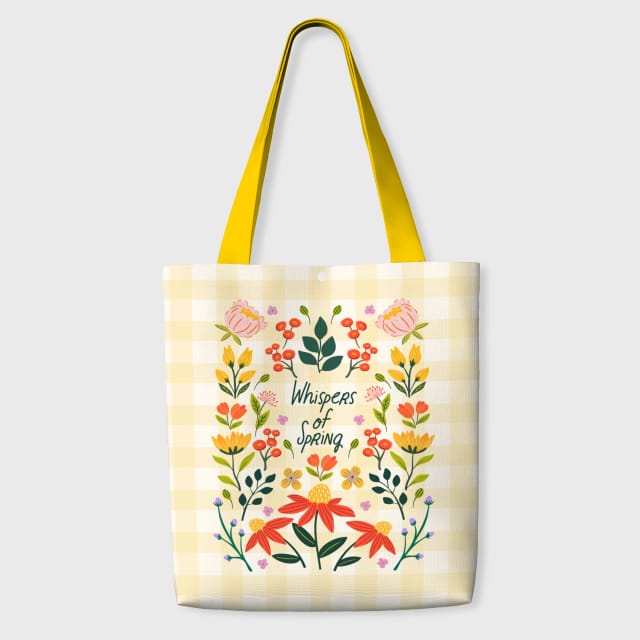 Whispers of Spring Floral Canvas Tote Bag for Daily Use & Gifts