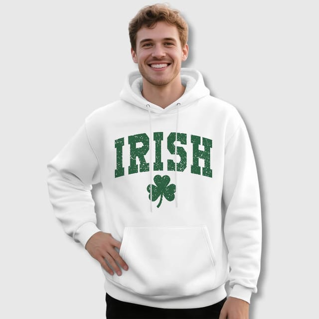 IRISH Shamrock Men's Hoodie For St. Patrick's Day Gift