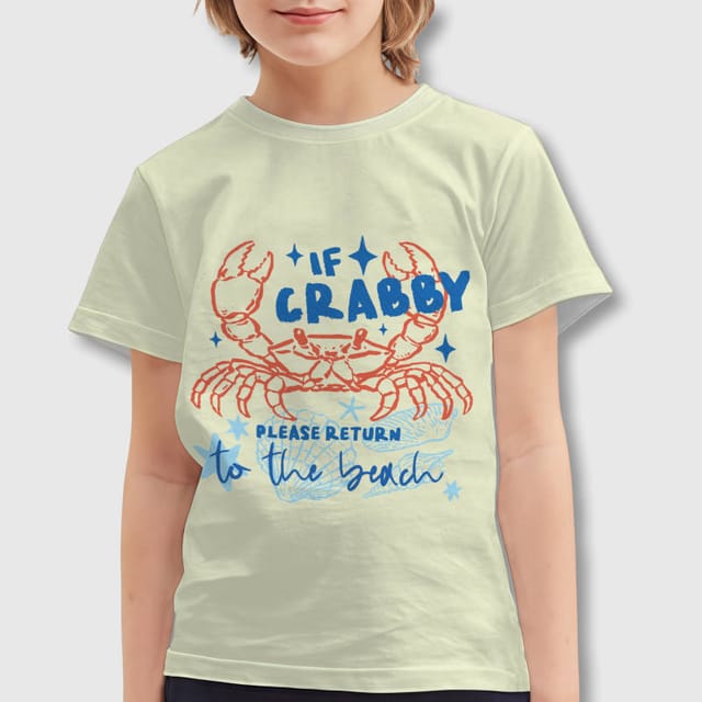 Funny Crab Quote Kids Tee for Boys Girls Summer Beach Wear