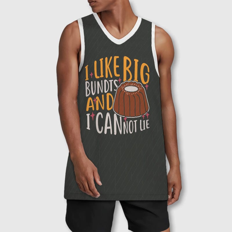 Funny Big Bundt Cake Quote Basketball Jersey for Men