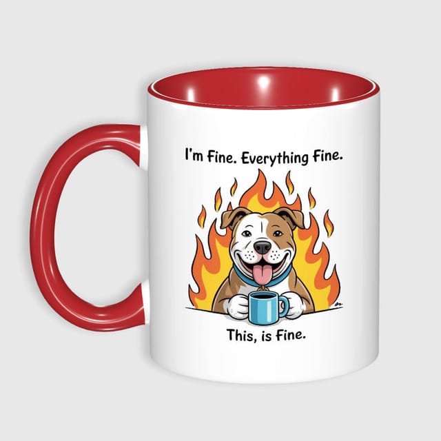 Funny This Is Fine Pitbull Mug For Dog Lovers Gift