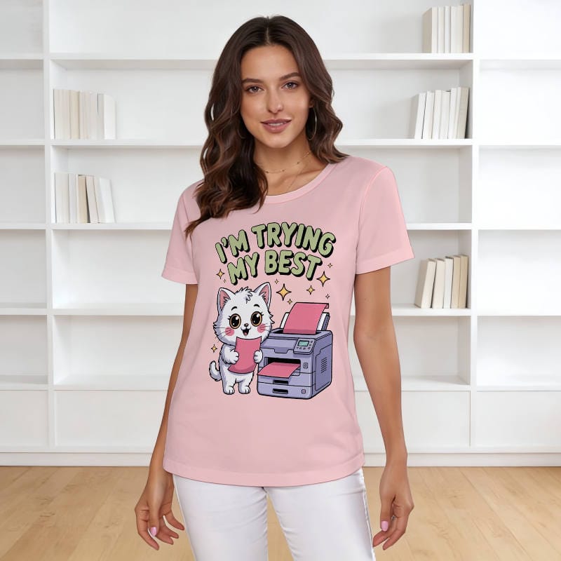 Cute Cat Quote Women's T-Shirt for Cat Lovers Daily Wear