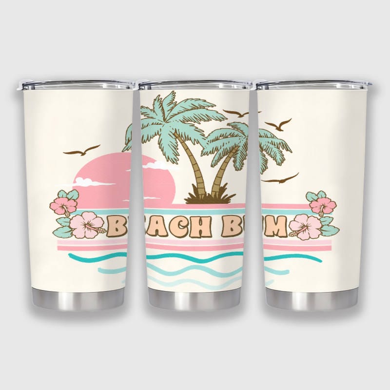 Beach Bum Stainless Tumbler for Beach Lovers Summer Gift