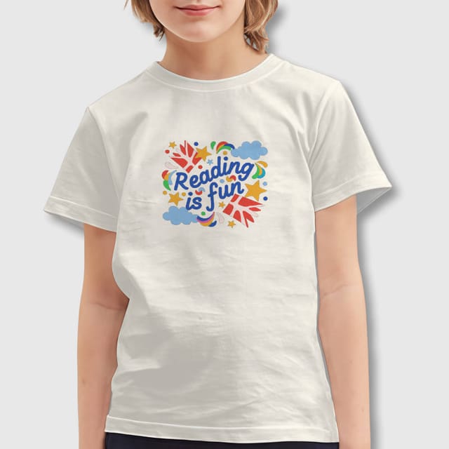 Reading is Fun Print Kids T-Shirt for Back to School