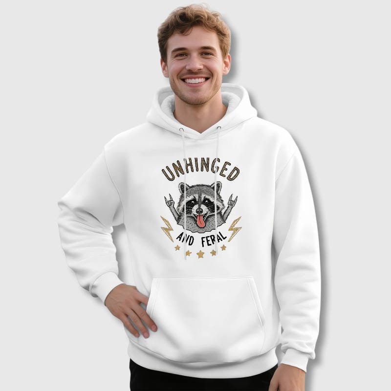 Funny Raccoon Graphic Pullover Hoodie for Pet Lovers Daily Use