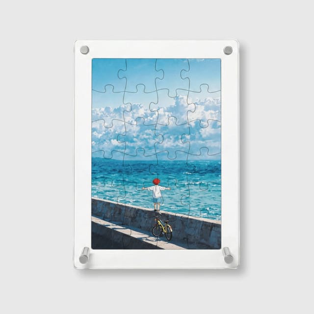 Anime Seaside Acrylic Jigsaw Puzzle for Fans Birthday Gift