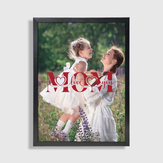 Custom Photo 'I Love You Mom' Framed Art for Mother's Day Gift