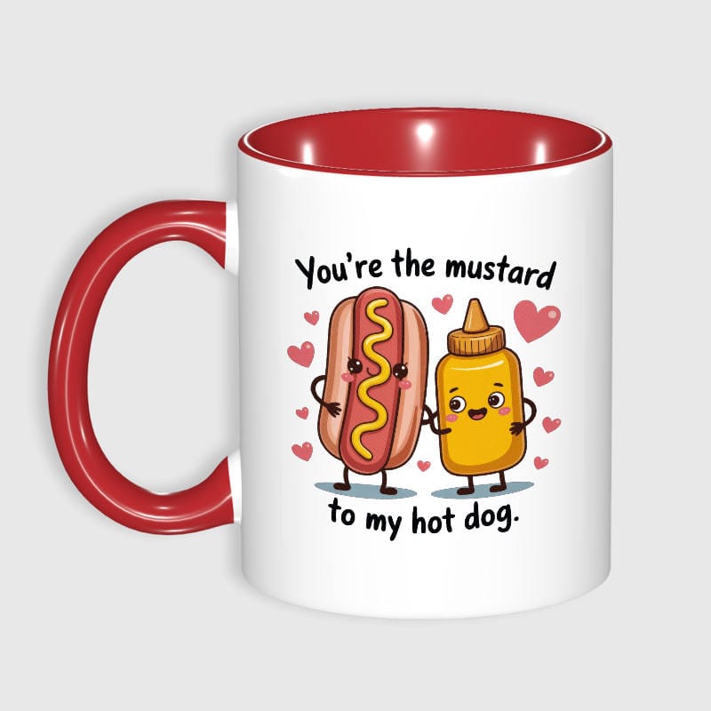 Funny Hot Dog Mustard Mug for Couples Valentine Gift - 1