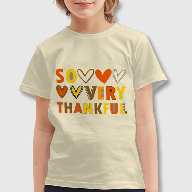 So Very Thankful Kids Tee for Boys Girls Thanksgiving Gift