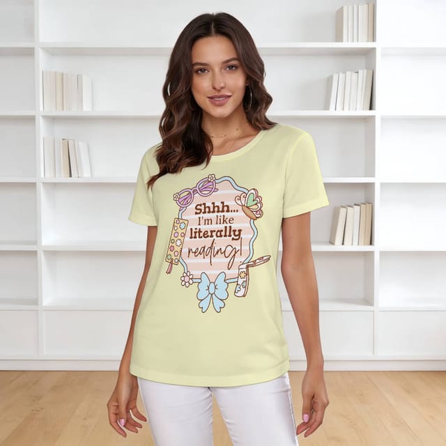 Funny Reading Quote Women's Tee for Book Lovers Daily Wear