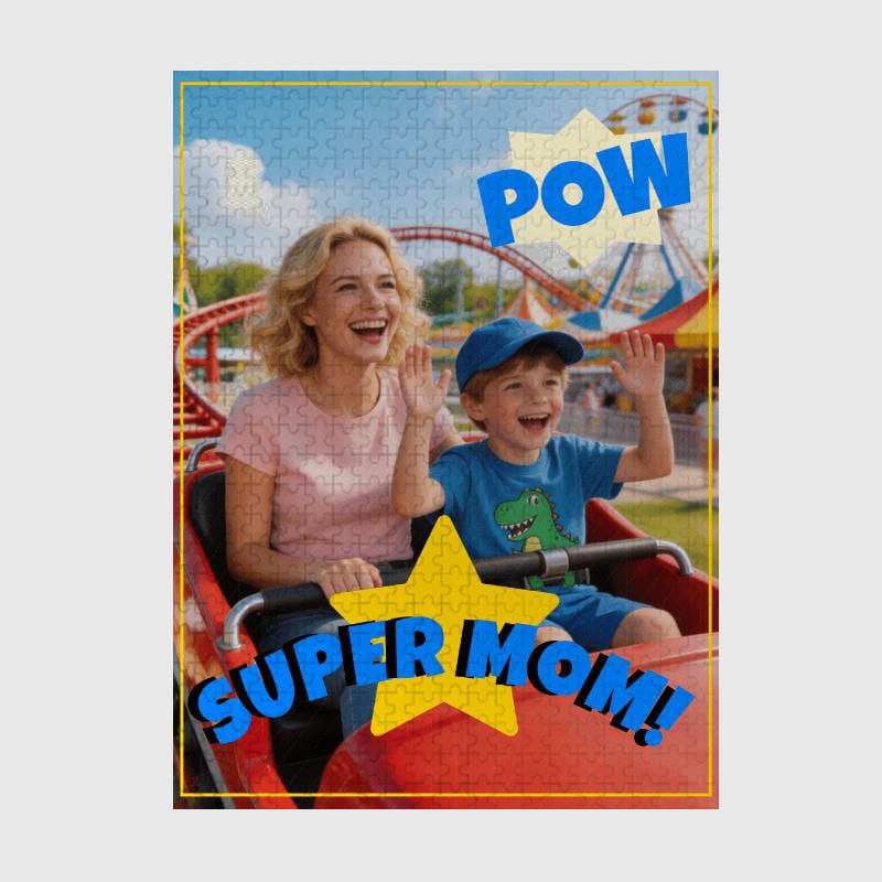 Custom Super Mom Photo Puzzle for Mom Mother's Day Gift