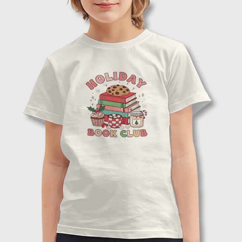 Holiday Book Club Kids T-Shirt for Christmas Winter Wear