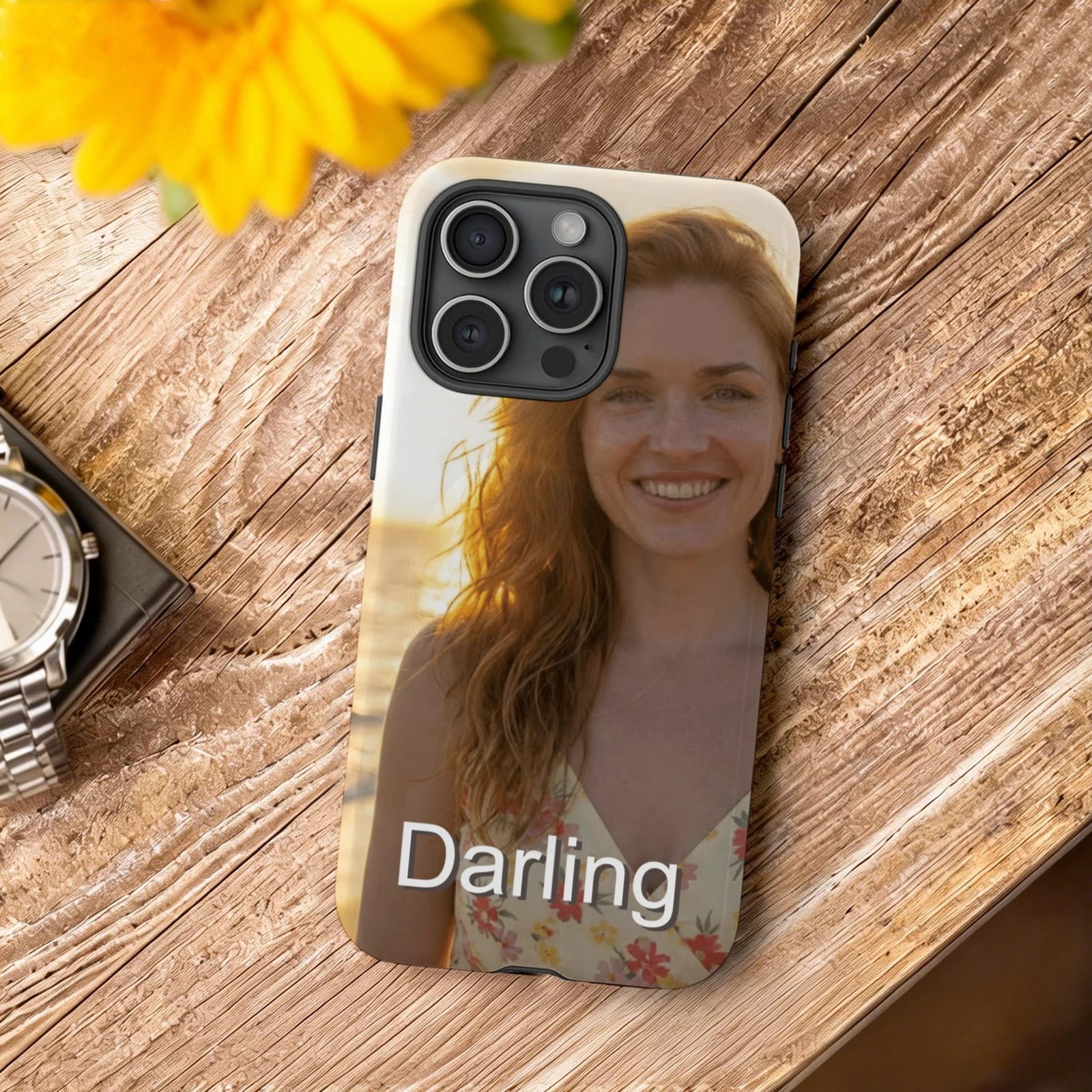 Custom Darling Beach Photo Phone Case for Her Birthday Gift