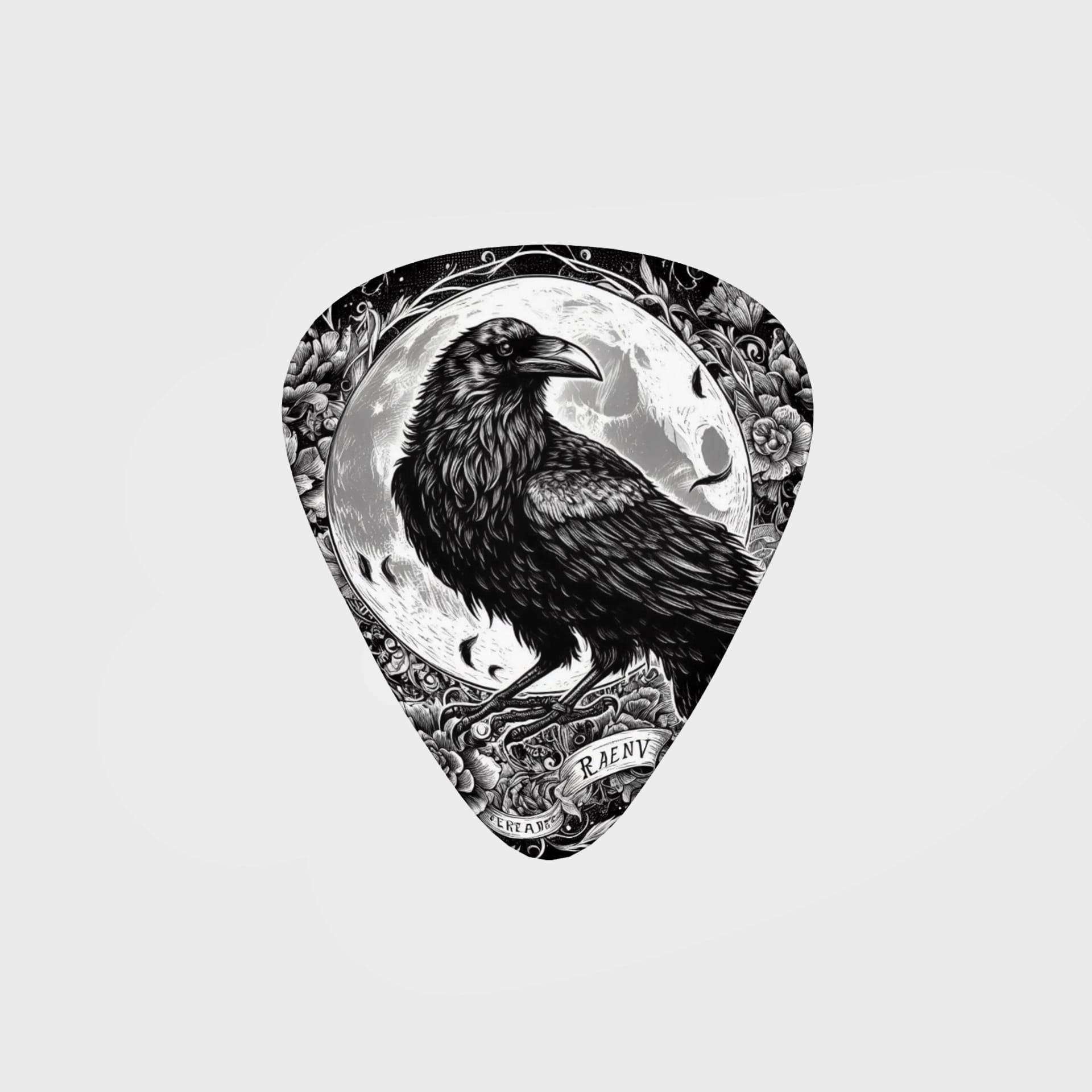 Gothic Raven Moon Teardrop Guitar Pick for Music Lovers Gift