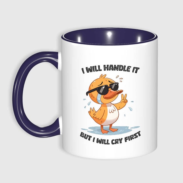Funny Crying Duck Ceramic Mug for Friend Daily Use Gift