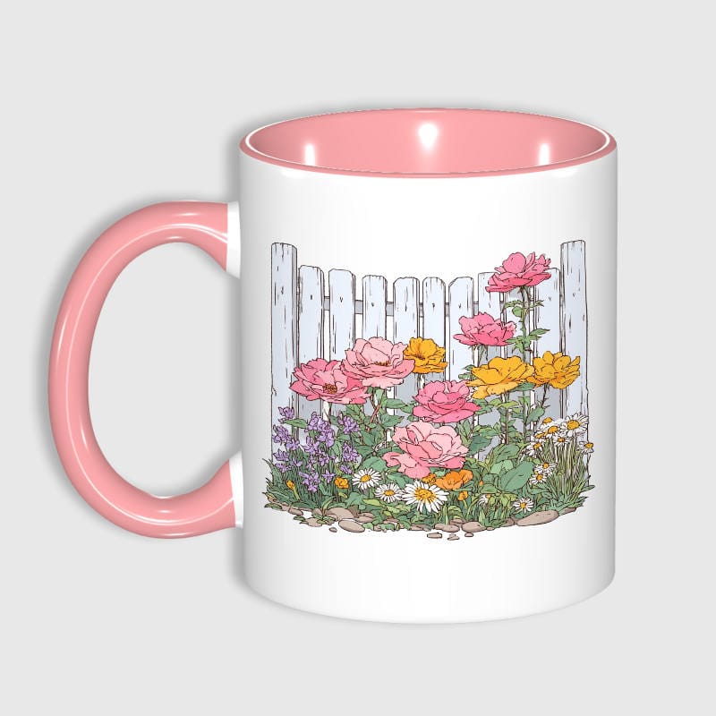 Cottage Floral 11oz Pink Mug for Mom Birthday Gift