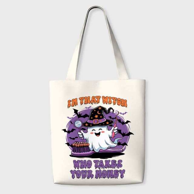 Funny Halloween Dental Ghost Tote Bag for Dentist Gift